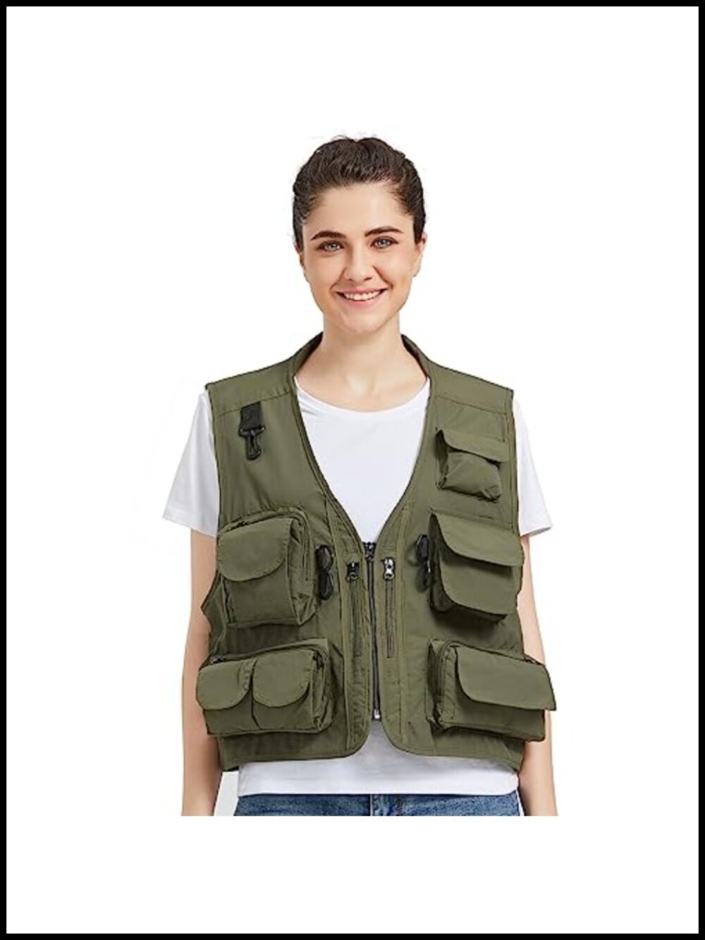 Ziker Women Breathable Outdoor Multi Pocket Safari Travel Fishing Vest